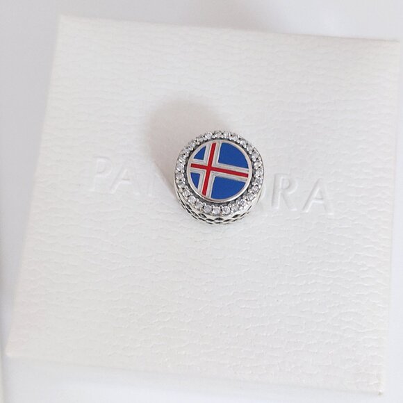 Pandora Iceland Flag Silver Charm Bead with box - Picture 8 of 8